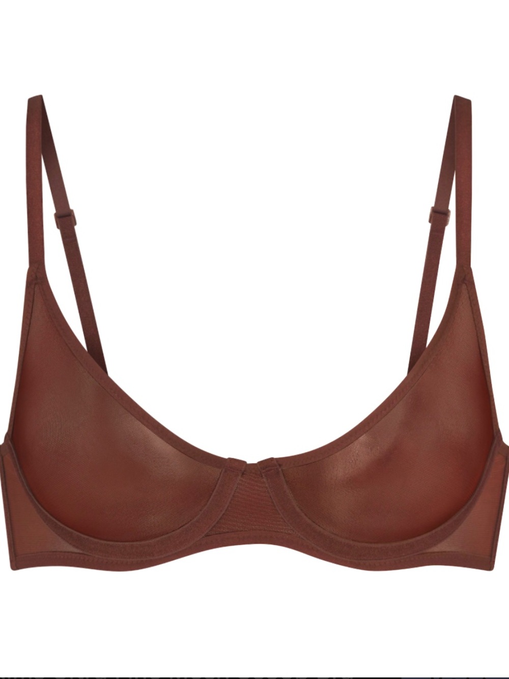 Brown mesh bralette with adjustable straps #lingerie #mesh skims brown 36c
